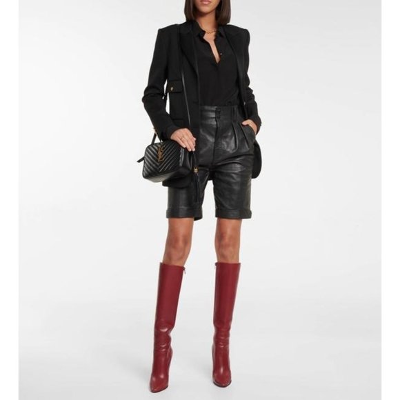 Saint Laurent Red 68 Knee-high Leather Boots - Picture 3 of 12